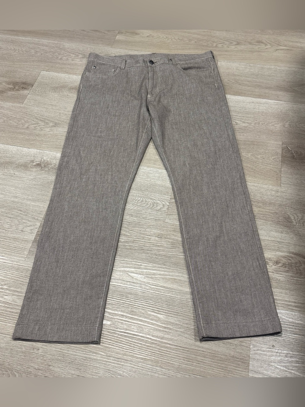 Canali 1934 Brown Cotton Stretch Twill Pants Regular Fit Straight 37 5 Pockets